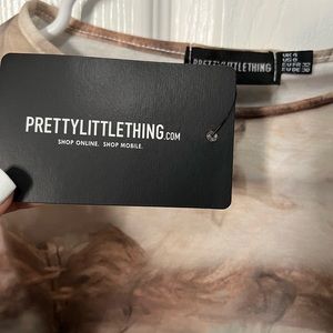 PLT TIED RUCHED SIDE LONG SLEEVE CROP TOP